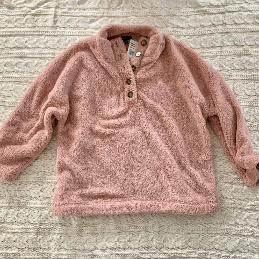 Sherpa Sweatshirt with Buttons